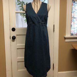 Take Nine denim crossover bodice maternity dress